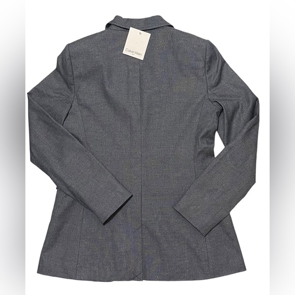 CALVIN KLEIN BLAZER NOTCH COLLAR TWO-BUTTON DOWN WOMEN BLUE COLOR POCKETS SIZE 6 - Picture 2 of 9